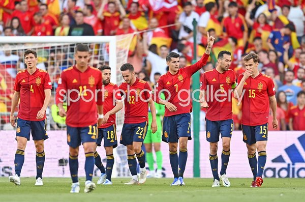 Alvaro Morata Spain scores v Portugal Nations League 2022