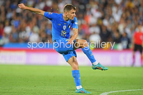 Nicolo Barella Italy scores v Hungary Nations League Cesena 2022