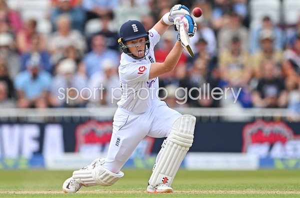 Ollie Pope England drives v New Zealand Trent Bridge Test 2022