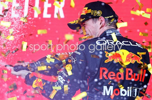 Max Verstappen Red Bull celebrates Azerbaijan Grand Prix race win 2022