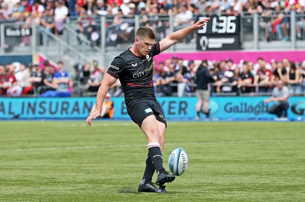 Owen Farrell Saracens kicks v Harlequins Premiership Semi-Final 2022