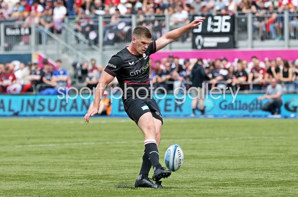 Owen Farrell Saracens kicks v Harlequins Premiership Semi-Final 2022