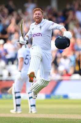 Jonny Bairstow England celebrates century v New Zealand Trent Bridge 2022