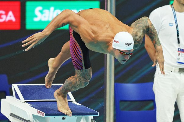 Caeleb Dressel USA Starting Blocks World Swimming Budapest 2022