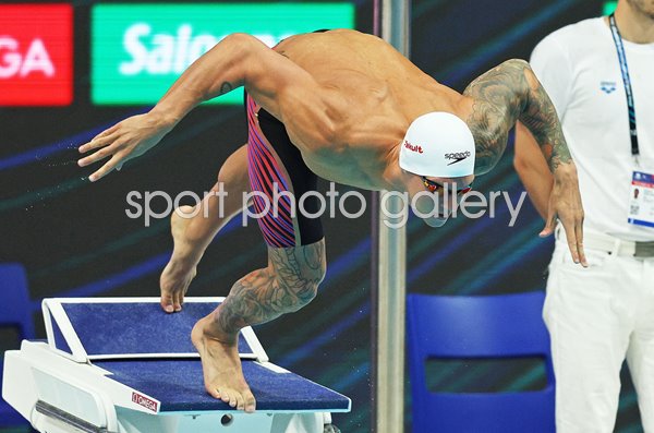 Caeleb Dressel USA Starting Blocks World Swimming Budapest 2022