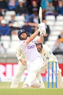 Jonny Bairstow England hits a six to win test v New Zealand Headingley 2022