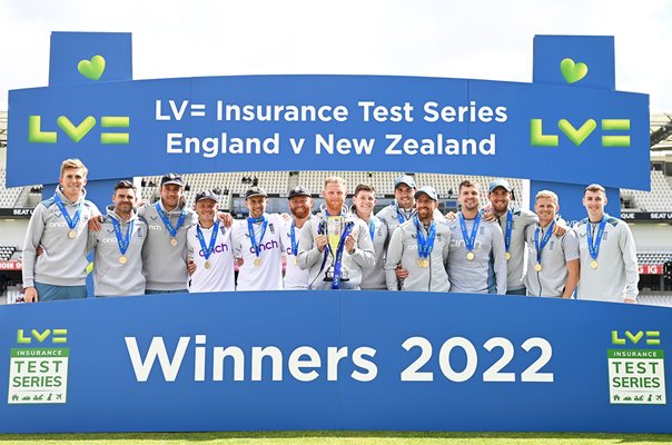 England team captain celebrate 3-0 series win v New Zealand 2022