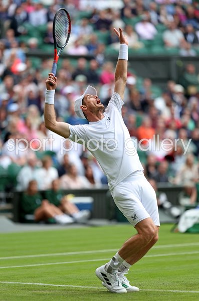 Andy Murray Great Britain serves Wimbledon 2022