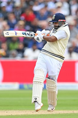 Rishabh Pant India pulls v England Edgbaston Test Match 2022