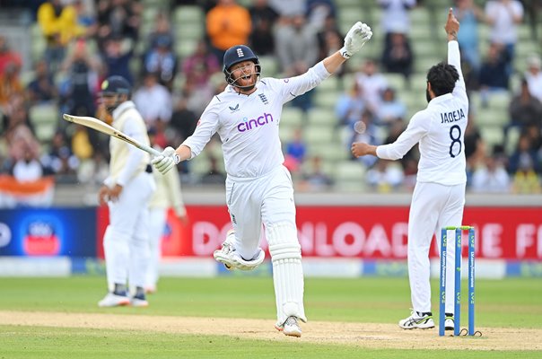 Jonathan Bairstow England celebrates 100 v India Edgbaston 2022