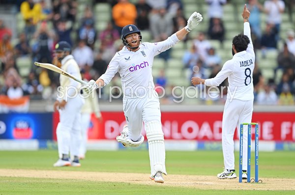 Jonathan Bairstow England celebrates 100 v India Edgbaston 2022