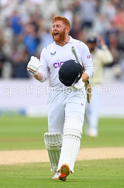 Jonathan Bairstow England celebrates win v India Edgbaston 2022