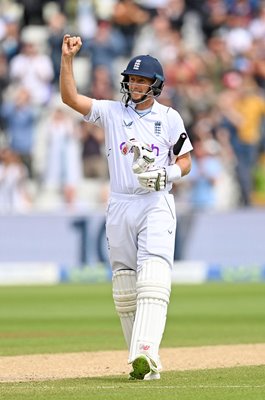 Joe Root England celebrates 28th Test Century v India Edgbaston 2022