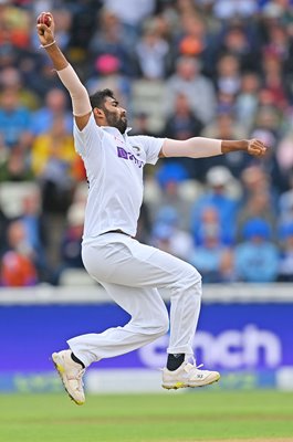 Jasprit Bumrah India bowls v England Edgbaston 2022