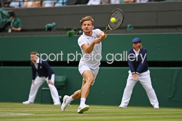 David Goffin Belgium running forehand Wimbledon 2022
