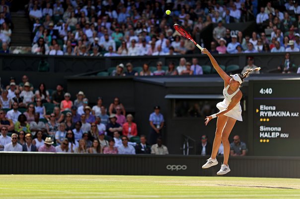 Elena Rybakina Kazakhstan serve Semi Final win Wimbledon 2022