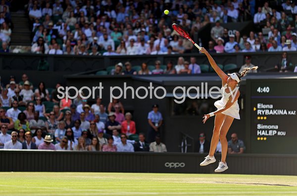Elena Rybakina Kazakhstan serve Semi Final win Wimbledon 2022
