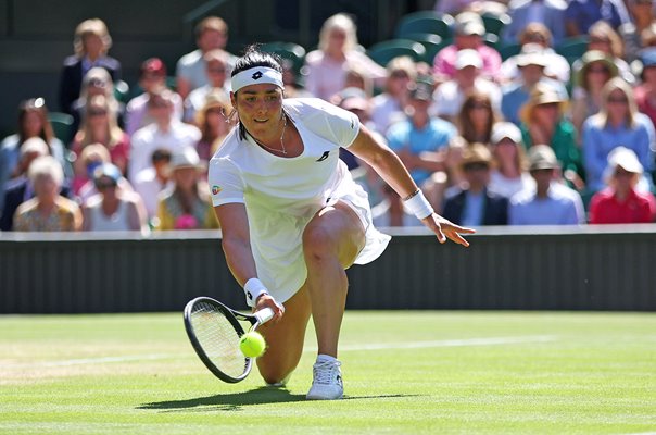 Ons Jabeur Tunisia forehand v Tatjana Maria Wimbledon Semi Final 2022