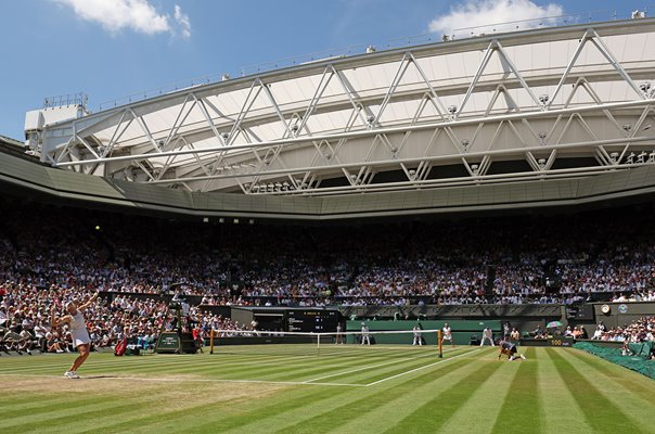 Elena Rybakina Kazakhstan serves Centre Court Wimbledon Final 2022