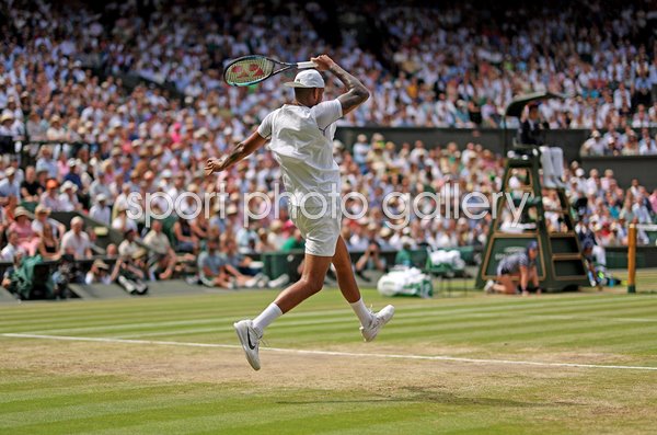 Nick Kyrgios baseline forehand v Novak Djokovic Wimbledon Final 2022