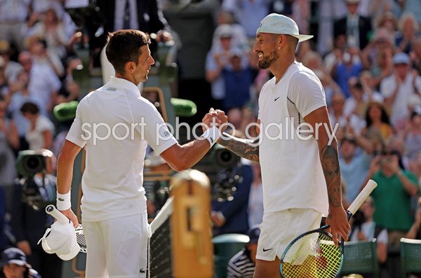 Nick Kyrgios congratulates Novak Djokovic Wimbledon Final 2022