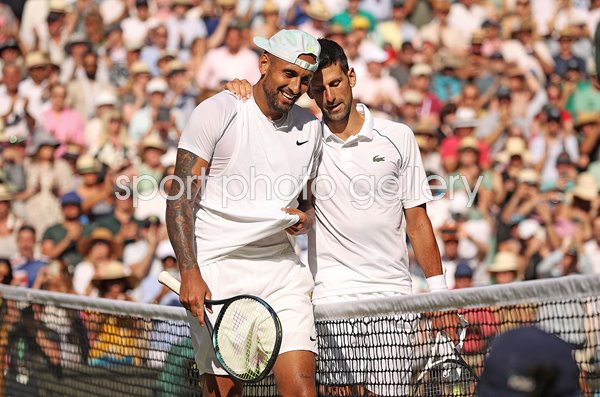 Winner Novak Djokovic and runner up Nick Kyrgios Wimbledon Final 2022
