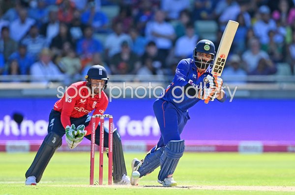 Ravindra Jadeja India batting v England T20 Edgbaston 2022