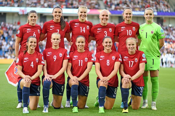 Norway team line up v England Group A Women's EURO 2022