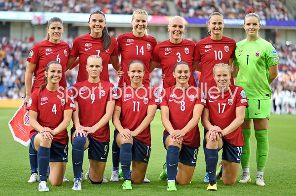 Norway team line up v England Group A Women's EURO 2022