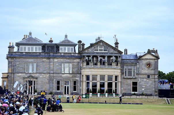 Paul Lawrie Scotland hits opening tee shot Open St Andrews 2022