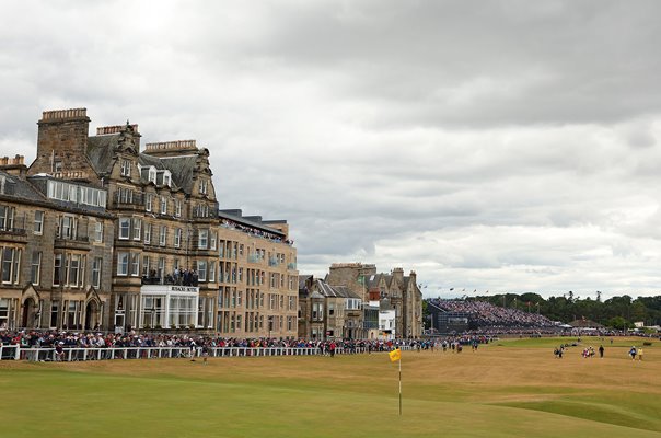 General view 18th green and fairway 150th Open St Andrews 2022