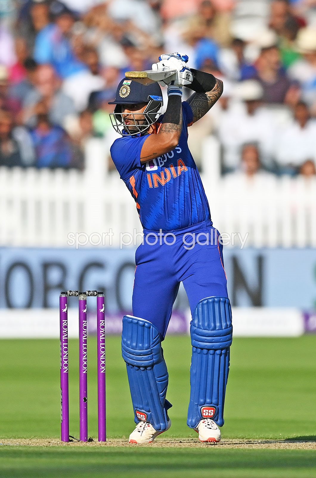 Hardik Pandya India batting v England ODI Lord's London 2022 Images |  Cricket Posters