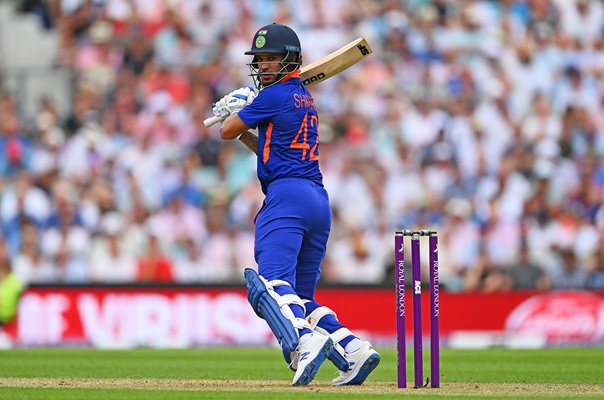 Shikhar Dhawan India batting v England ODI Oval London 2022