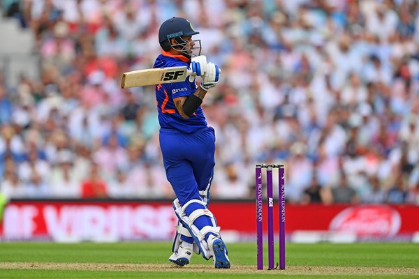 Shikhar Dhawan India bats v England ODI Oval London 2022