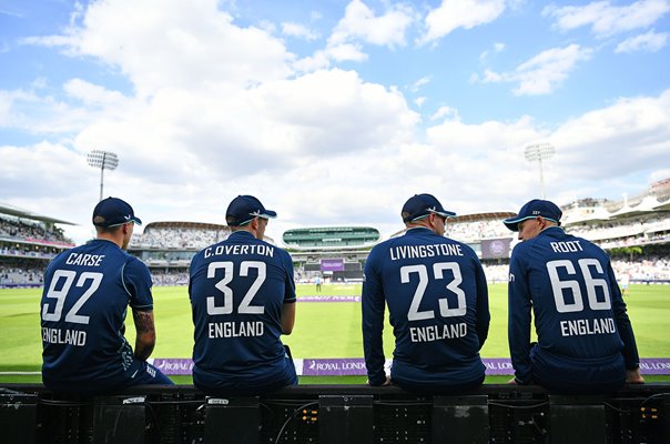 Brydon Carse, Craig Overton, Liam Livingstone & Joe Root England Lord's 2022