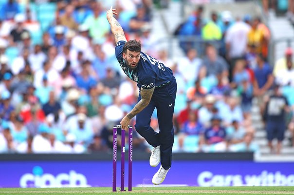 Reece Topley England bowls v India ODI Lord's 2022
