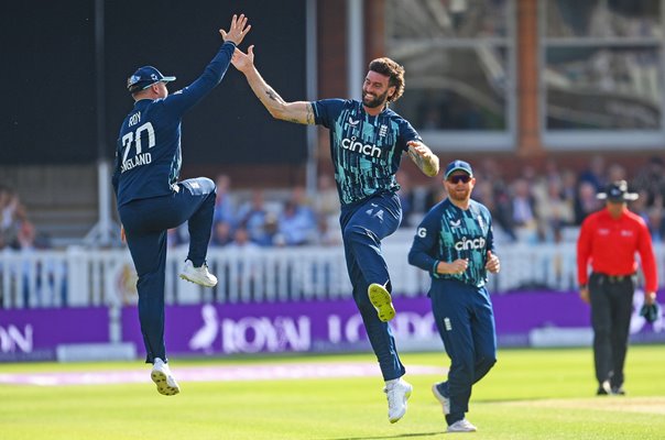 Reece Topley England celebrates v India ODI Lord's 2022