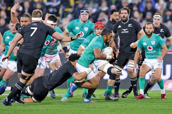 Bundee Aki Ireland on the attack v New Zealand 3rd Test Wellington 2022