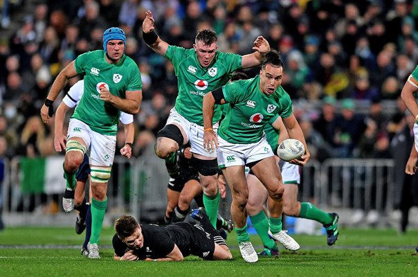 James Lowe Ireland charges forward v New Zealand 3rd Test Wellington 2022