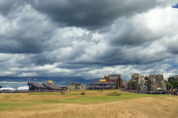 Stunning wide angle view 17th &18th Holes Old Course St Andrews Open 2022