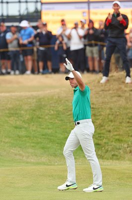 Rory McIlroy celebrates eagle 10th Hole Round 3 Open 2022