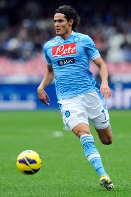 Edinson Cavani of Napoli in action