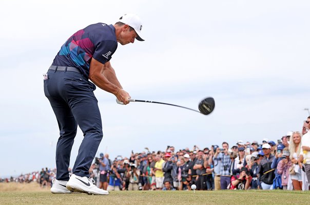 Viktor Hovland Norway drives 5th hole Final Round Open 2022