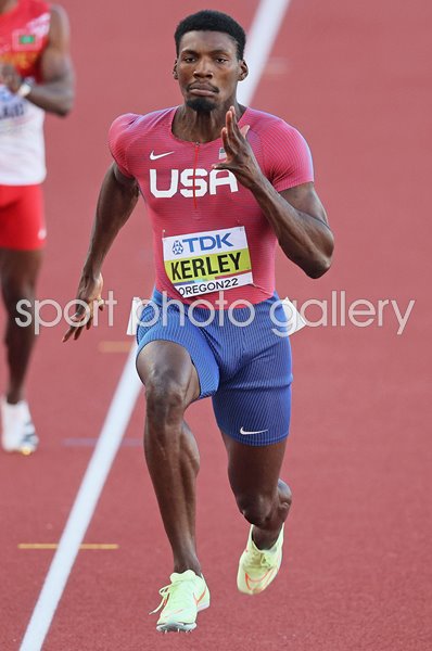 Fred Kerley USA wins 100m sprint gold World Athletics Oregon 2022  