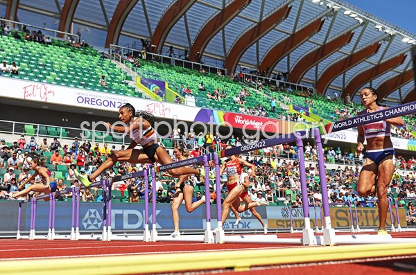 Nafissatou Thiam Belgium leads Heptathlon Hurdles World Athletics 2022