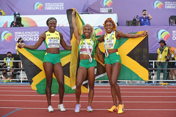 Shelly-Ann Fraser-Pryce, Shericka Jackson & Elaine Thompson-Herah Jamaica 2022