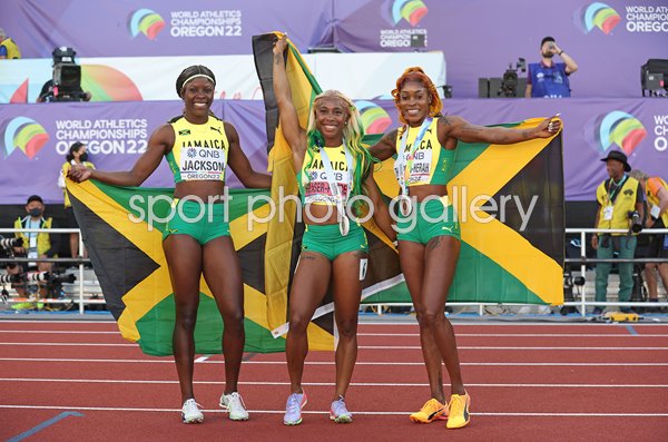 Shelly-Ann Fraser-Pryce, Shericka Jackson & Elaine Thompson-Herah Jamaica 2022
