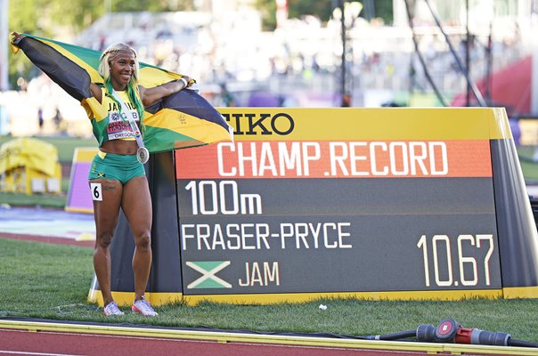 Shelly-Ann Fraser-Pryce Jamaica 100m Championship record 10.67 Oregon 2022