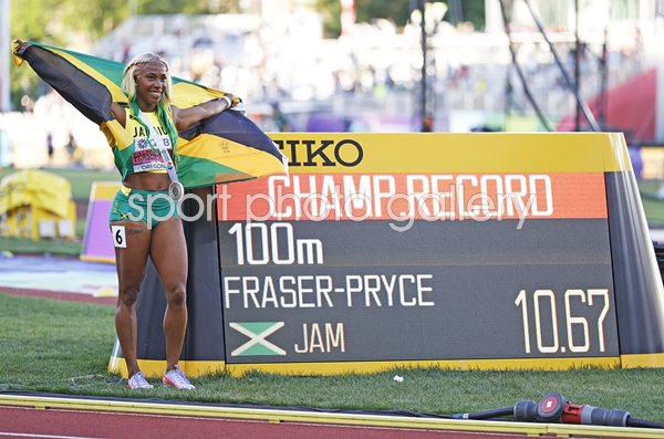 Shelly-Ann Fraser-Pryce Jamaica 100m Championship record 10.67 Oregon 2022