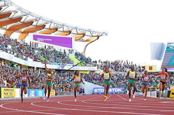 Shelly-Ann Fraser-Pryce Jamaica wins 100m Gold World Athletics Oregon 2022